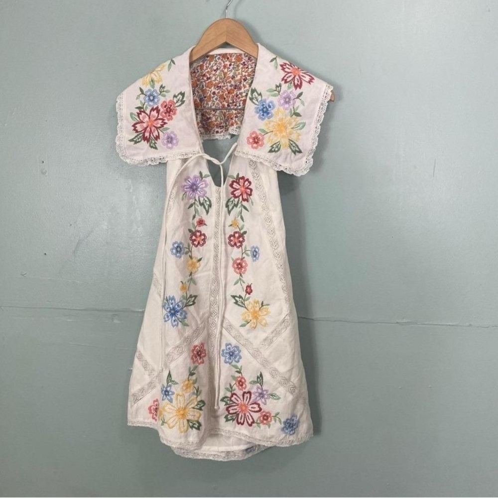 Free People Willow Embroidered Mini Dress Floral White size XS NWT - Picture 2 of 5